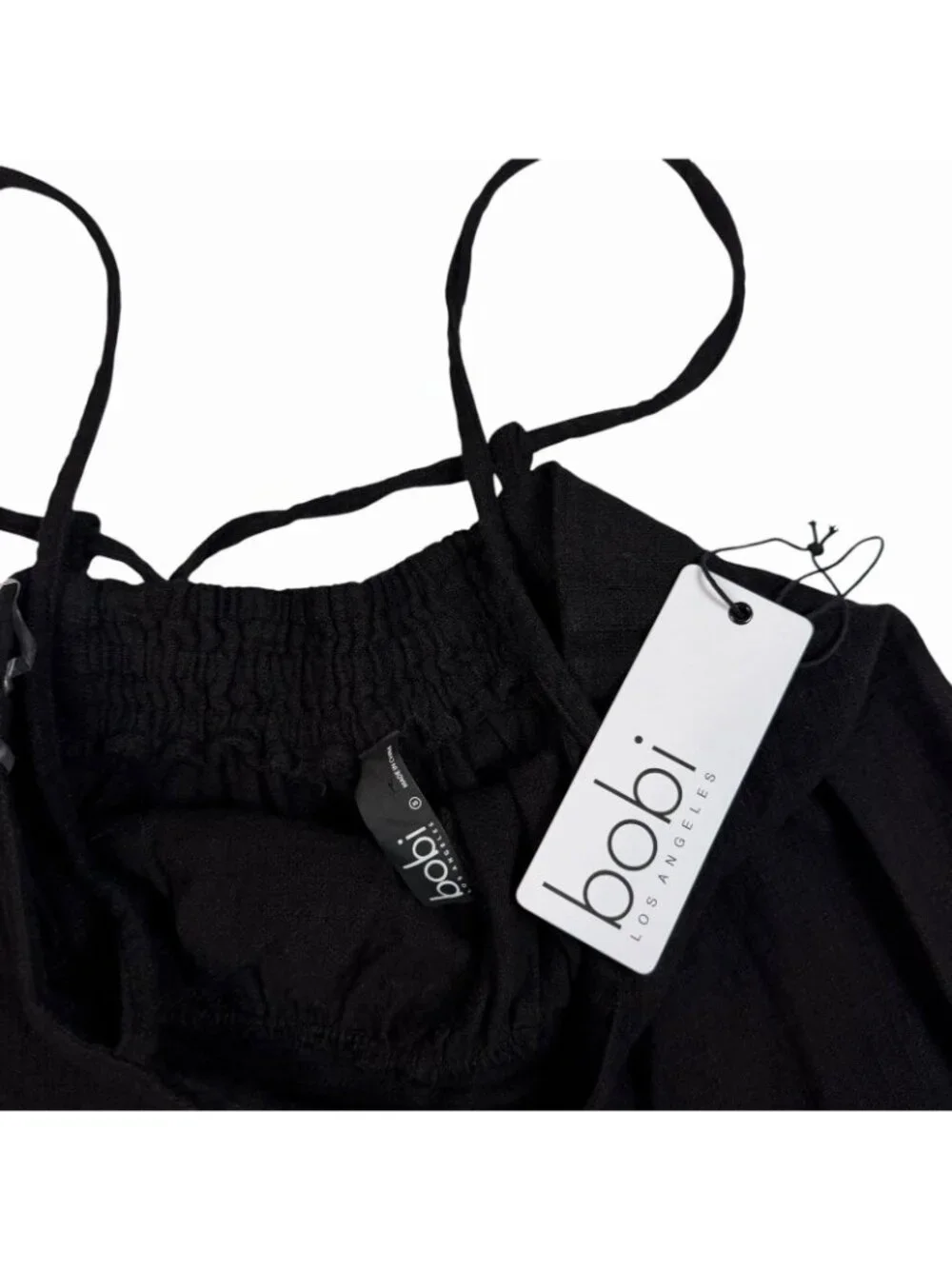 BOBI Overall Pants Size Small Black Wide Leg Ultra High Rise Waist 51E-389015 - Picture 6 of 10